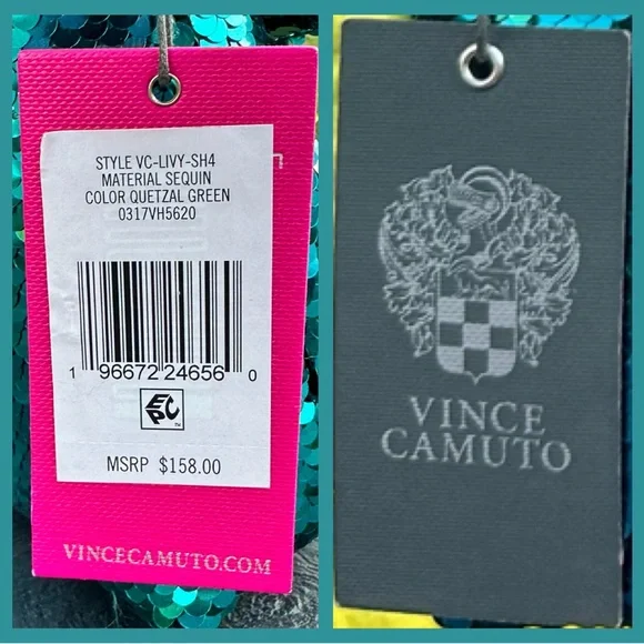 Vince Camuto sequin shoulder bag- Livy-Quetzal Teal NWT $158 Emerald Blue-Green - Picture 8 of 14